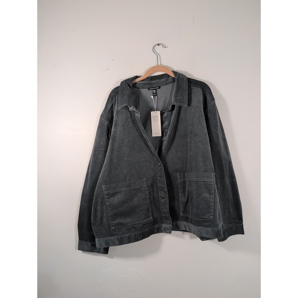 Eileen Fisher Jackets & Blazers - NWT $218 Eileen Fisher Woodland Classic Collar Velvet Jacket XL